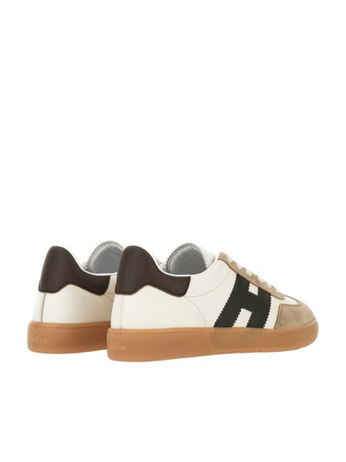 sneakers uomo pelle avorio/marrone/nera nabuk nocciola HOGAN | HXM6470FB60QDA739M